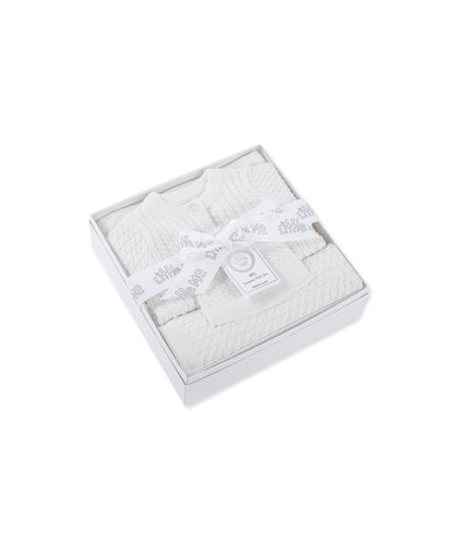 White Cable Sweater & Blanket Gift Box