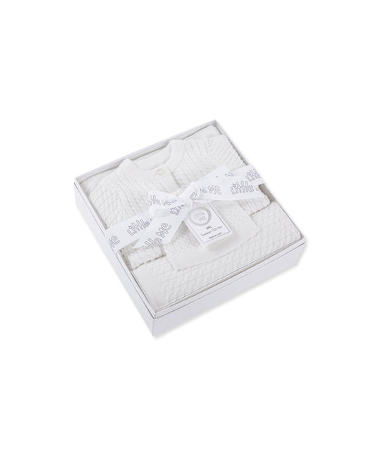 White Cable Sweater & Blanket Gift Box
