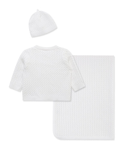 White Cable Sweater & Blanket Gift Box