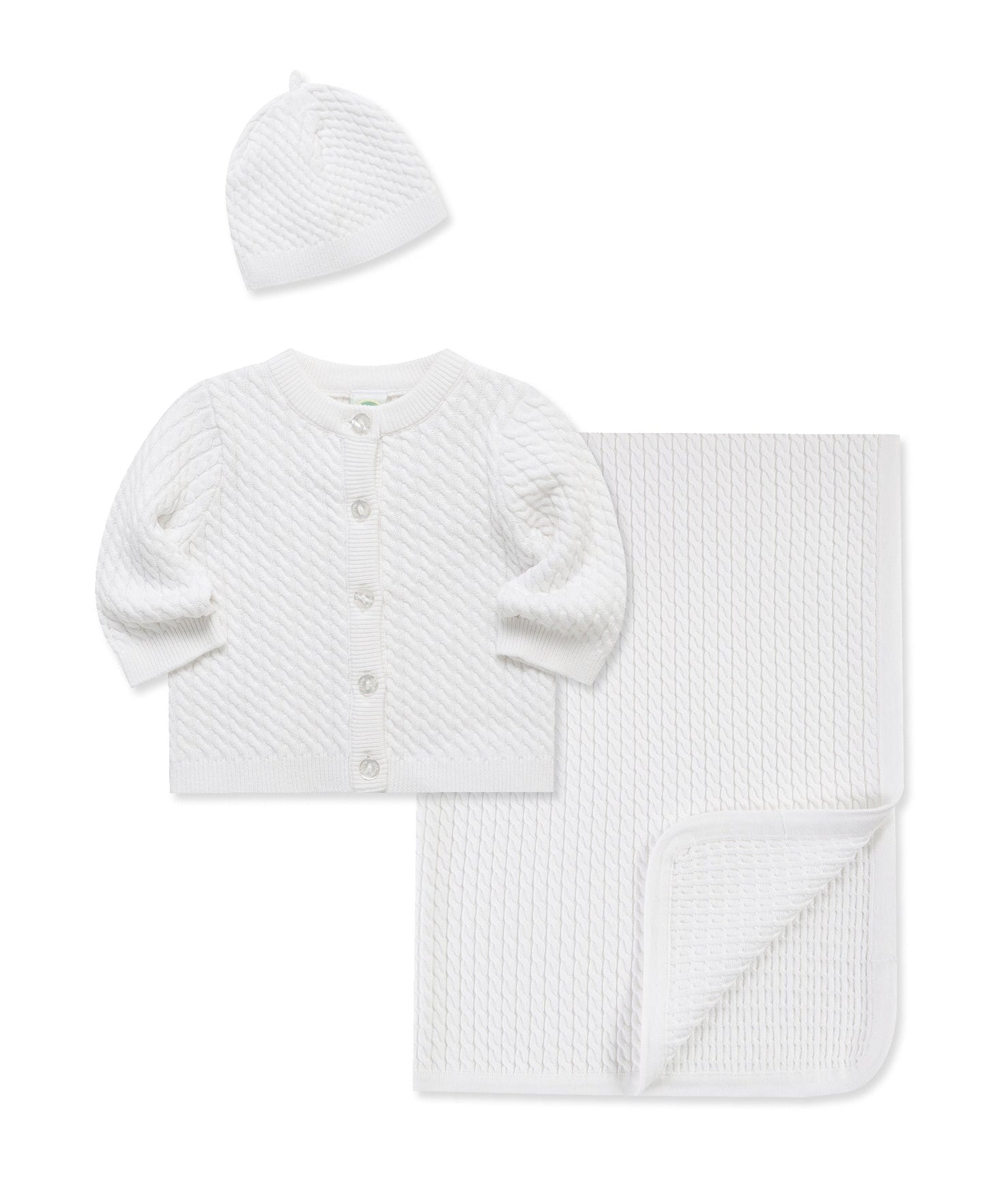 White Cable Sweater & Blanket Gift Box