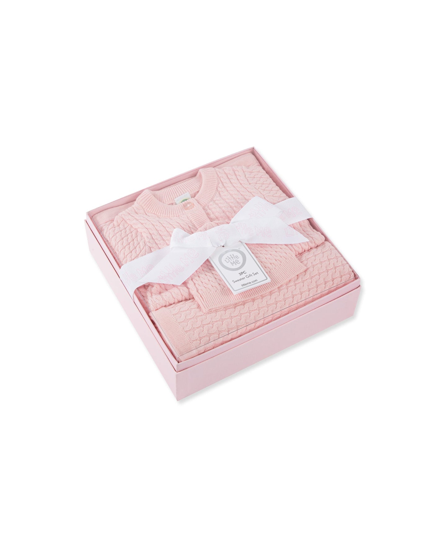 Pink Cable Sweater & Blanket Gift Box