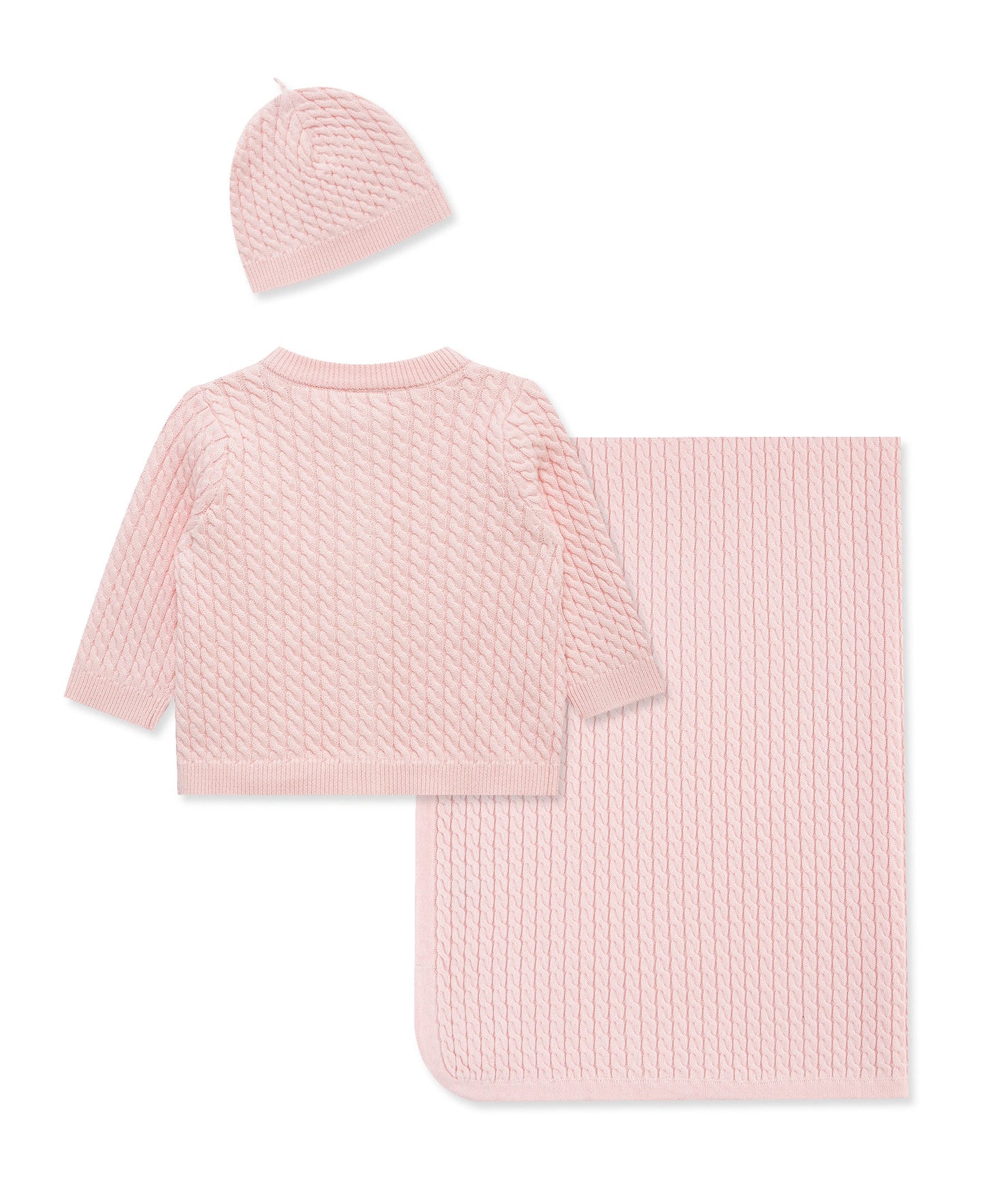 Pink Cable Sweater & Blanket Gift Box