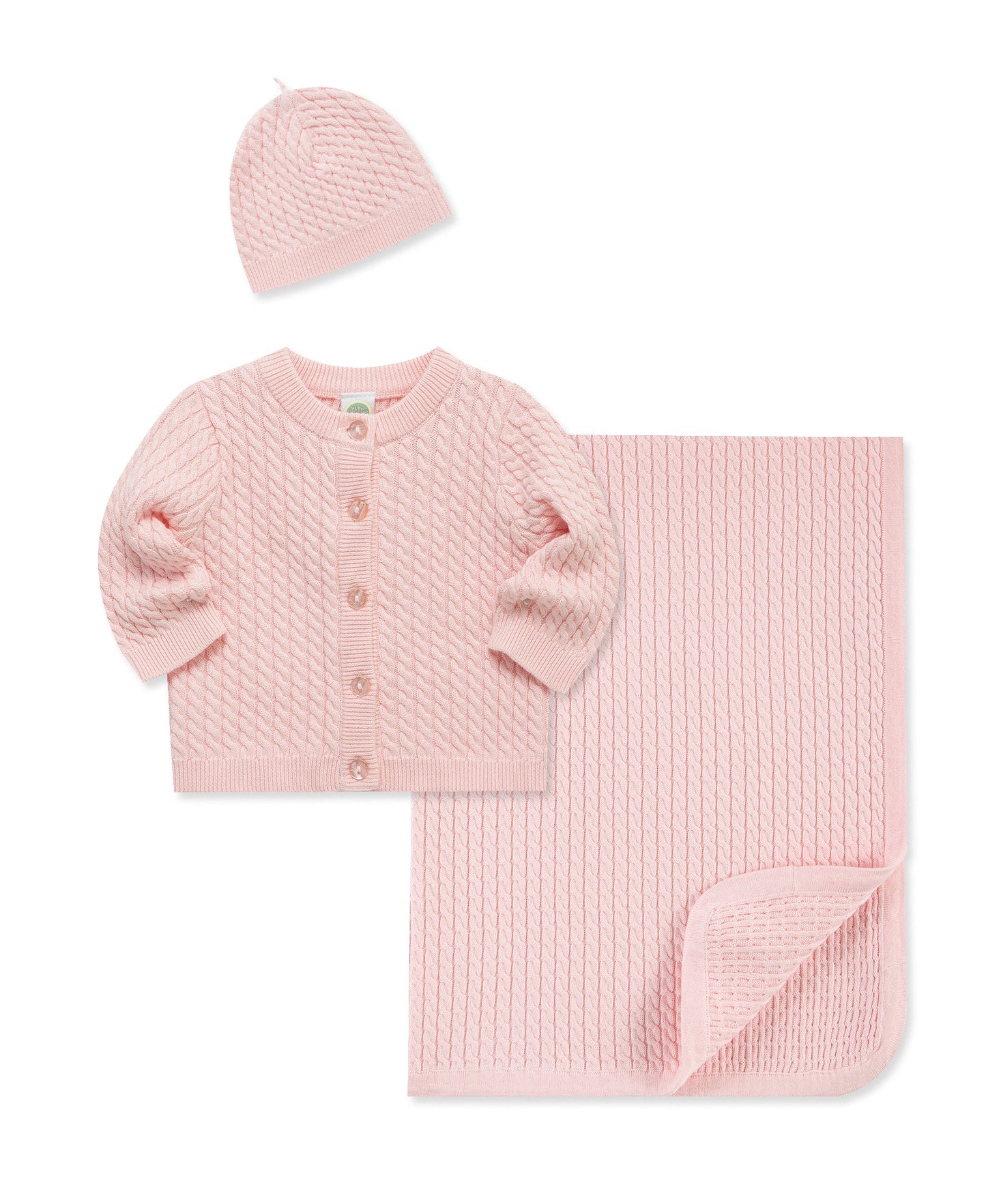 Pink Cable Sweater & Blanket Gift Box