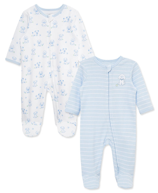 Peppy Puppies 2-Way-Zip Footies (2-Pack)