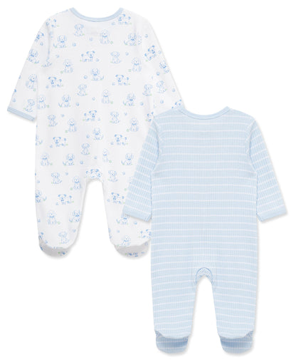 Peppy Puppies 2-Way-Zip Footies (2-Pack)