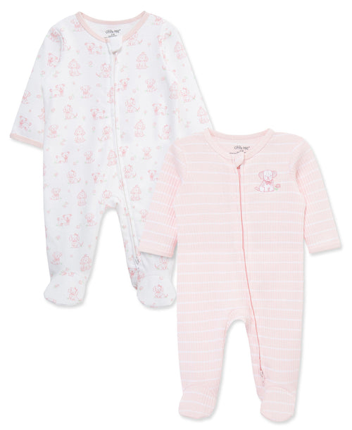 Pretty Puppies 2-Way-Zip Footies (2-Pack)