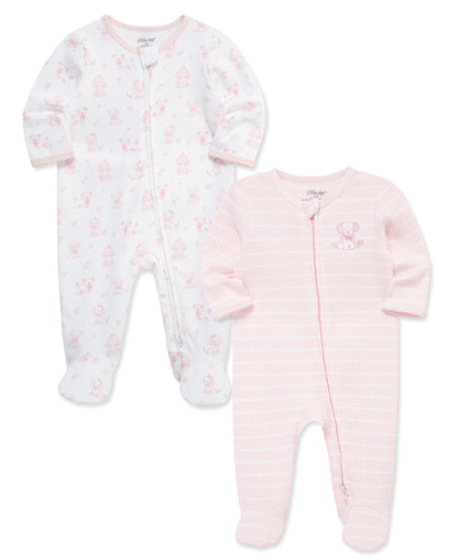 Pretty Puppies 2-Way-Zip Footies (2-Pack)