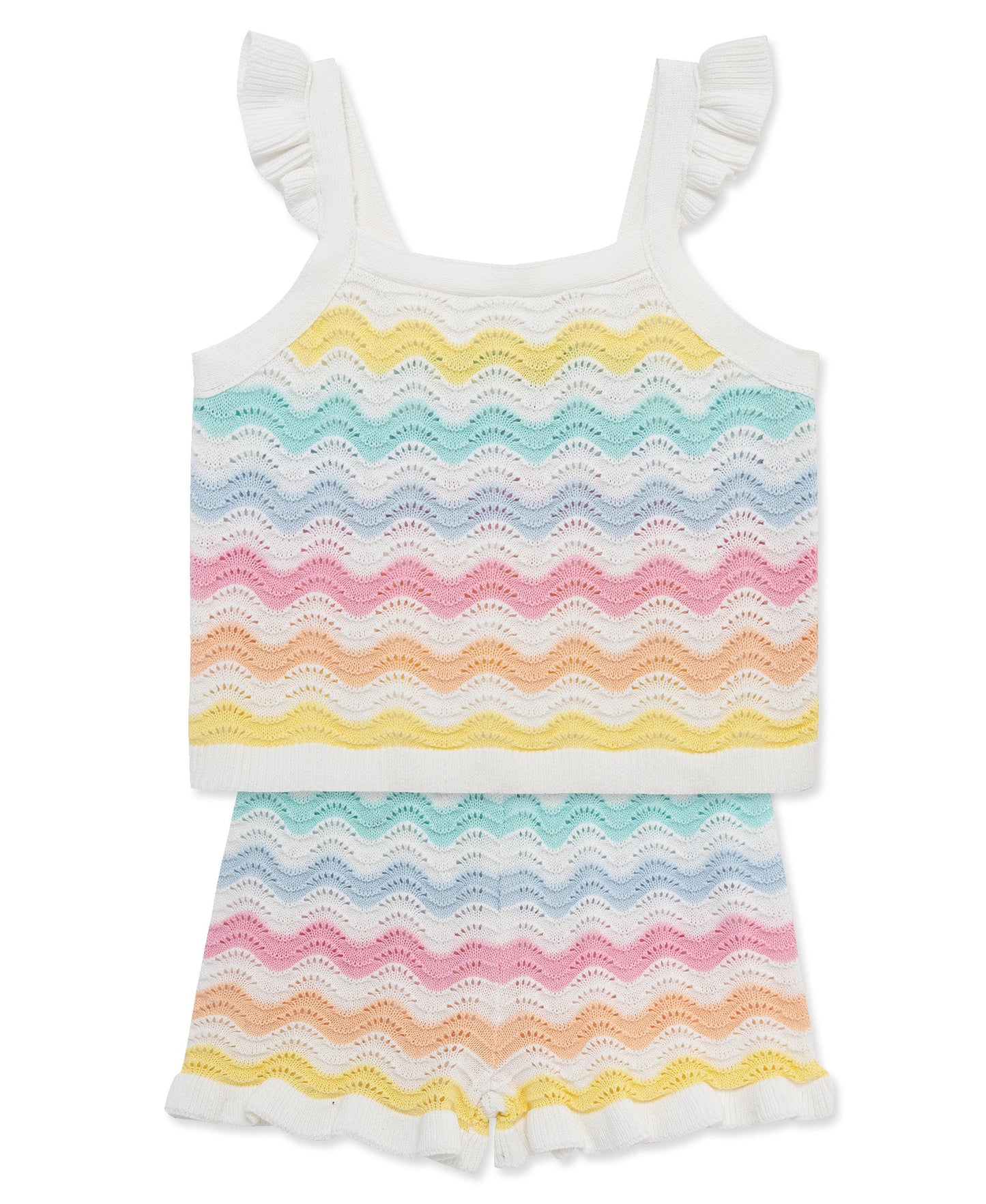 Wavy Pointelle Knit Short Set (2T-4T)