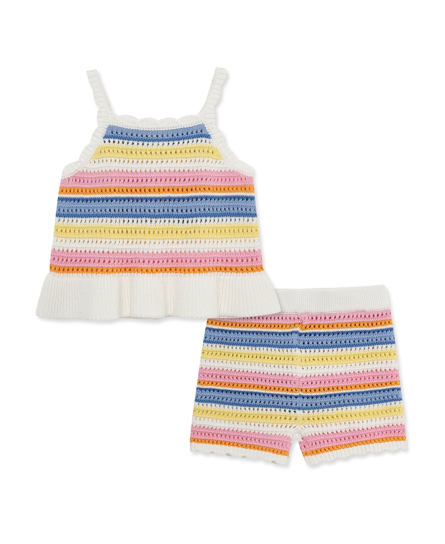 Fun Stripe Pointelle Knit Short Set (12M-24M)