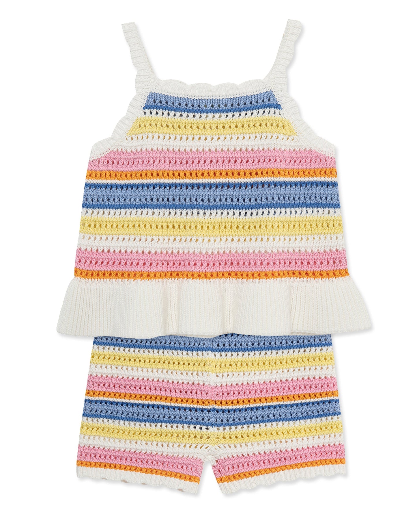 Fun Stripe Pointelle Knit Short Set (12M-24M)