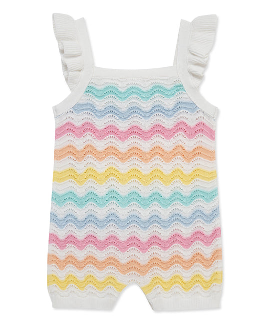 Wavy Pointelle Knit Romper (12M-24M)