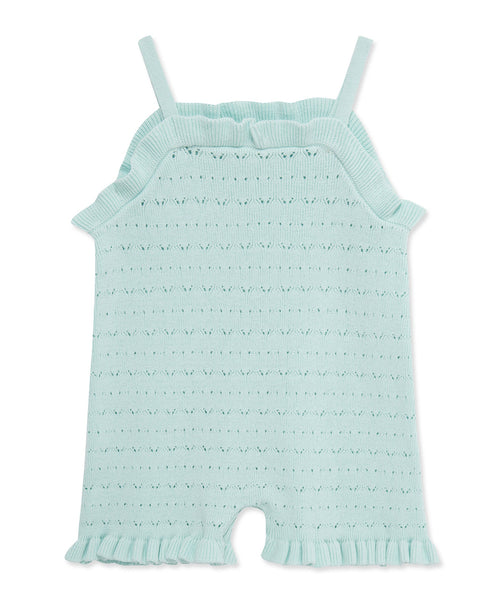 Aqua Pointelle Knit Romper (12M-24M)