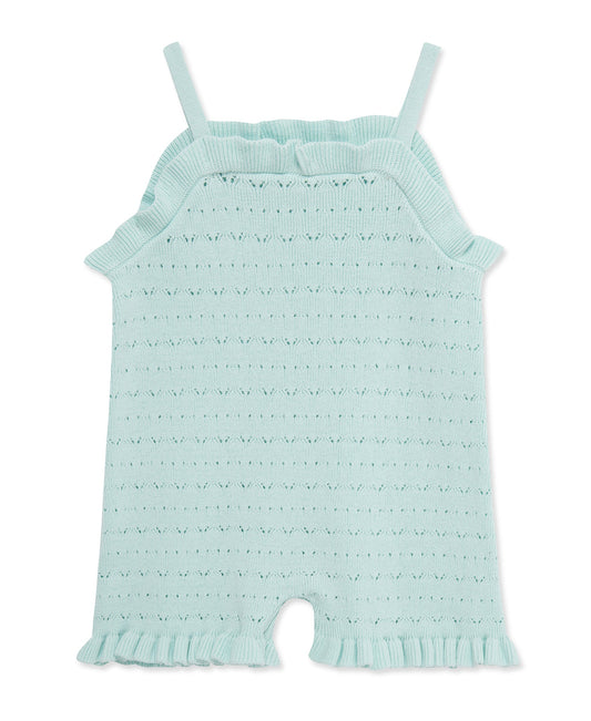 Aqua Pointelle Knit Romper (12M-24M)