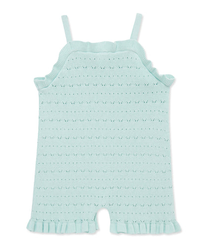Aqua Pointelle Knit Romper (12M-24M)