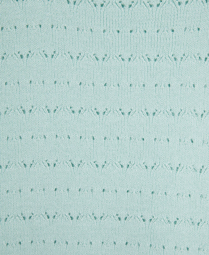 Aqua Pointelle Knit Romper (2T-4T)