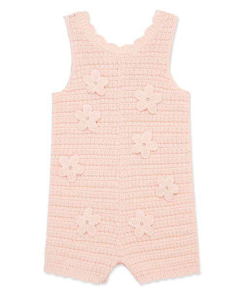 Flower Pointelle Knit Romper (12M-24M)