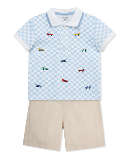 Race Car Polo Short Set (2T-4T)