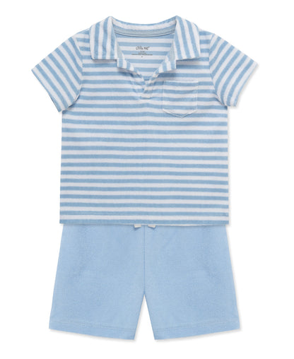 Stripe Terry Short Set (12M-24M)