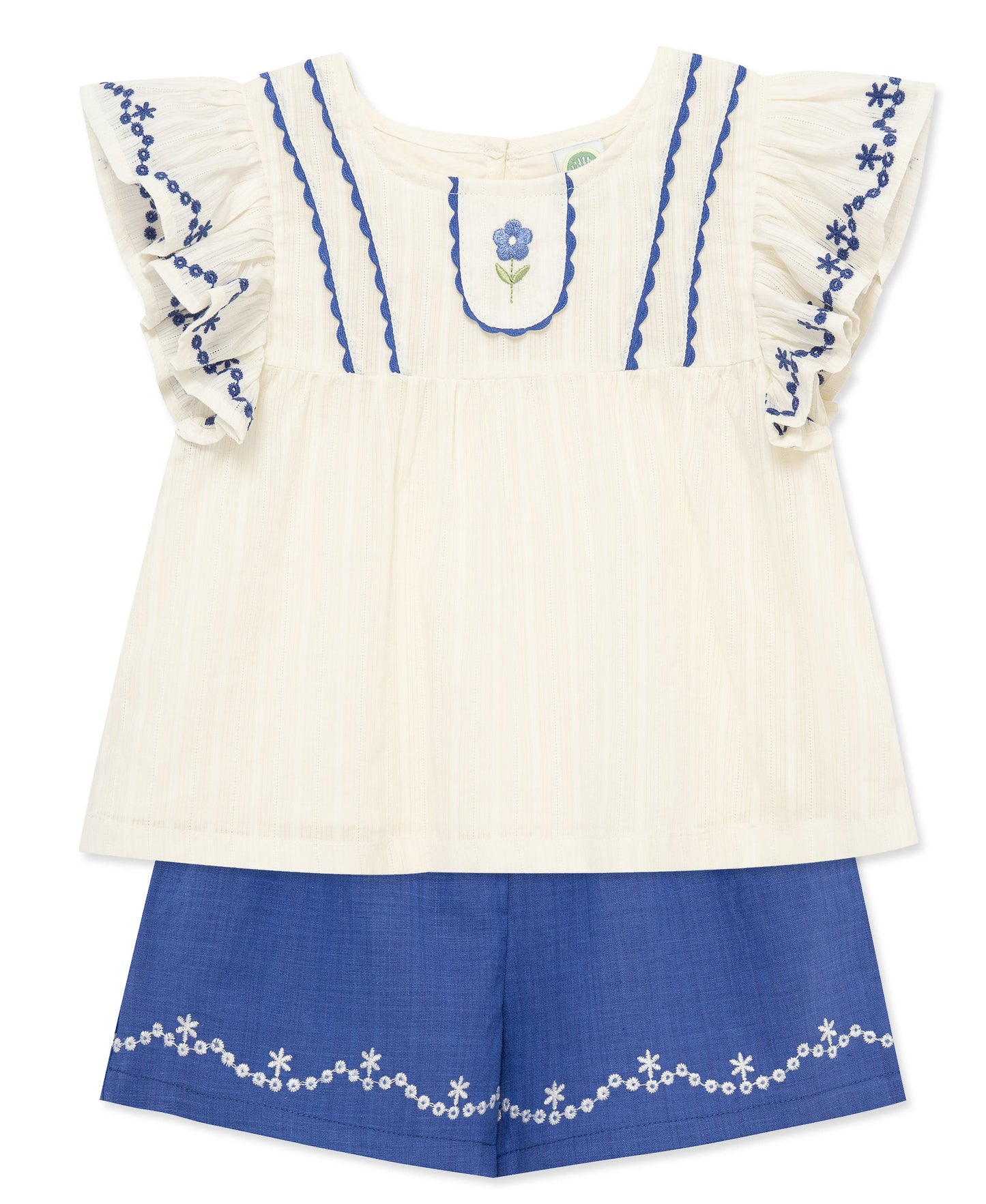 Blue Floral 2-Piece Woven Play Set (2T-4T)