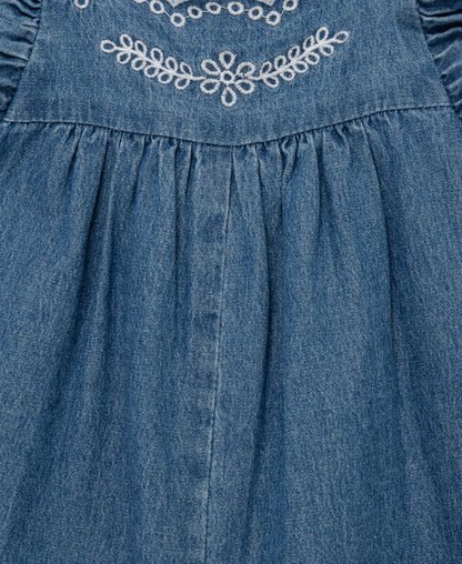 Chambray Woven Romper & Headband (2T-4T)