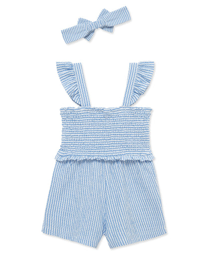 Blue Daisy Knit Romper & Headband (12M-24M)