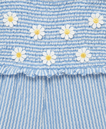 Blue Daisy Knit Romper & Headband (12M-24M)