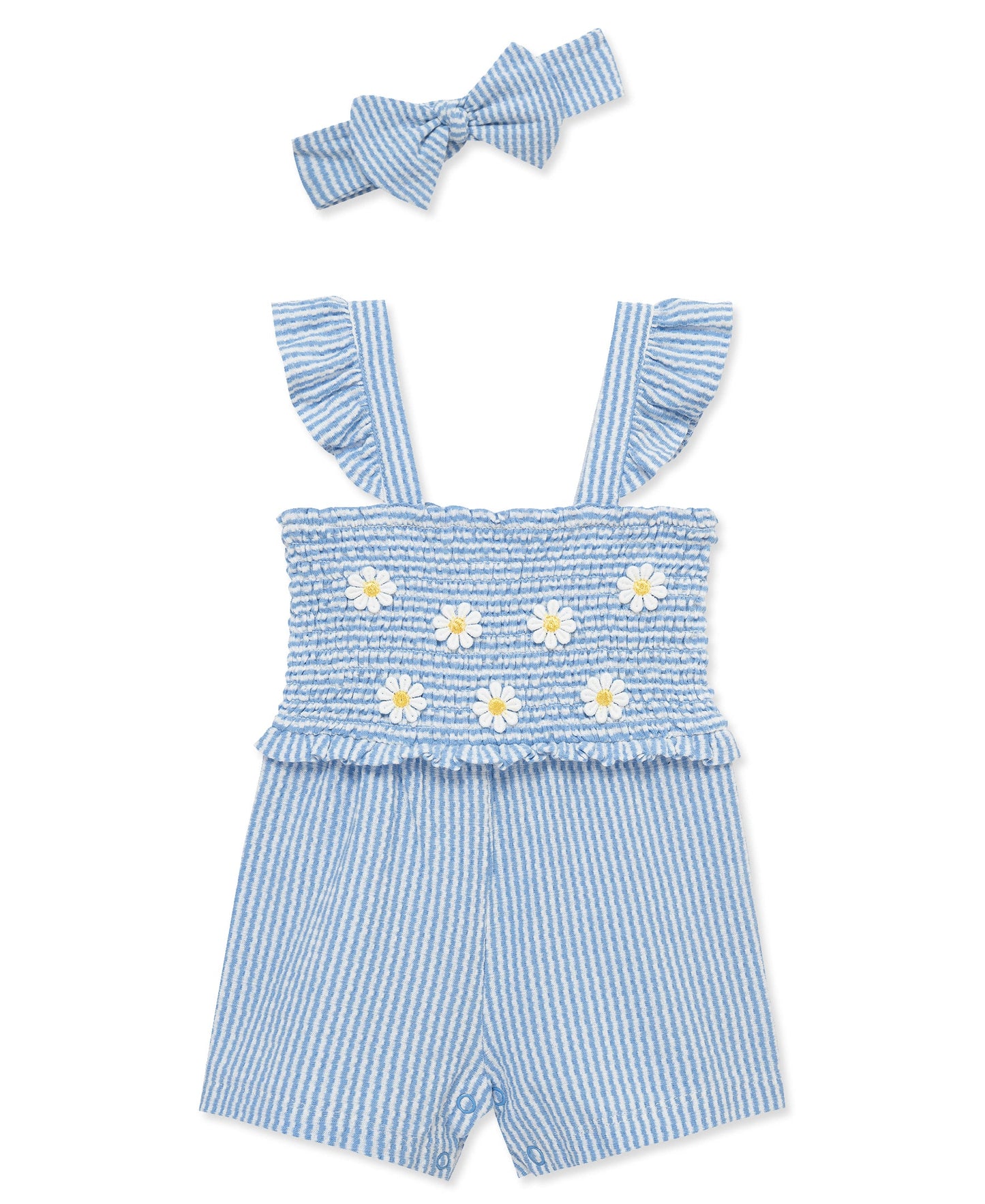 Blue Daisy Knit Romper & Headband (2T-4T)