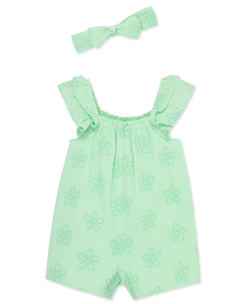 Eyelet Gauze Romper & Headband- Toddler (2T-4T)