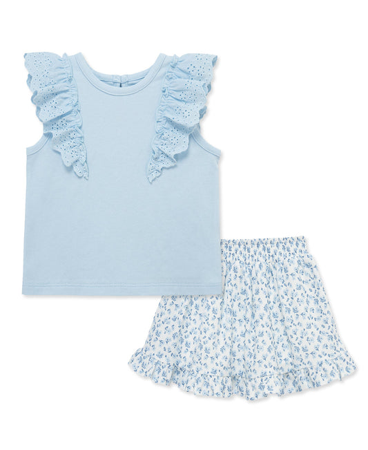 Blue Ditsy Fashion Skort Set (12M-24M)