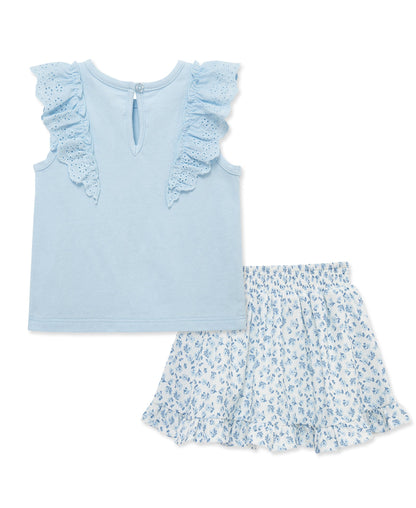 Blue Ditsy Fashion Skort Set (12M-24M)