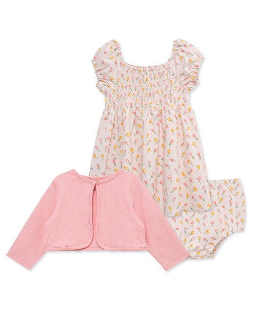 Tulip Knit Dress & Cardigan Set w/ Panty (12M-24M)