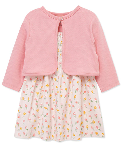 Tulip Knit Dress & Cardigan Set w/ Panty (12M-24M)