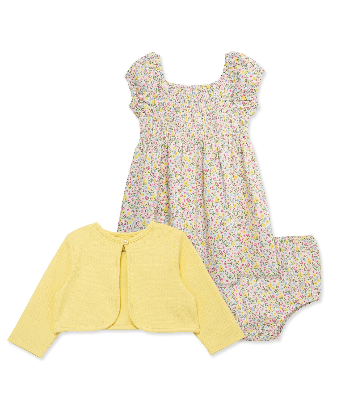 Garden Knit Dress & Cardigan Set w/ Panty (12M-24M)