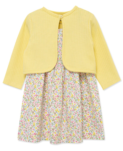 Garden Knit Dress & Cardigan Set (2T-4T)