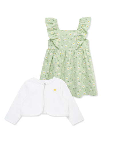 Daisy Knit Dress & Cardigan Set (2T-4T)