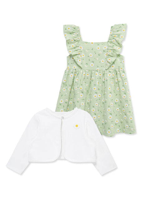 Daisy Knit Dress & Cardigan Set (2T-4T)
