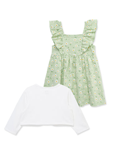 Daisy Knit Dress & Cardigan Set (2T-4T)