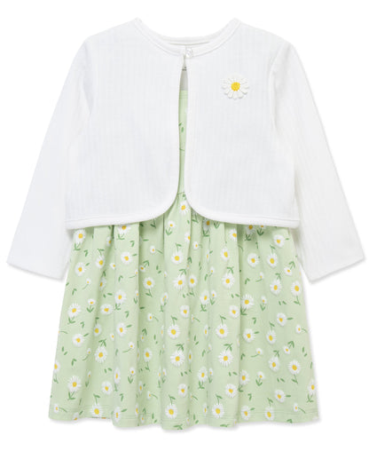 Daisy Knit Dress & Cardigan Set (2T-4T)