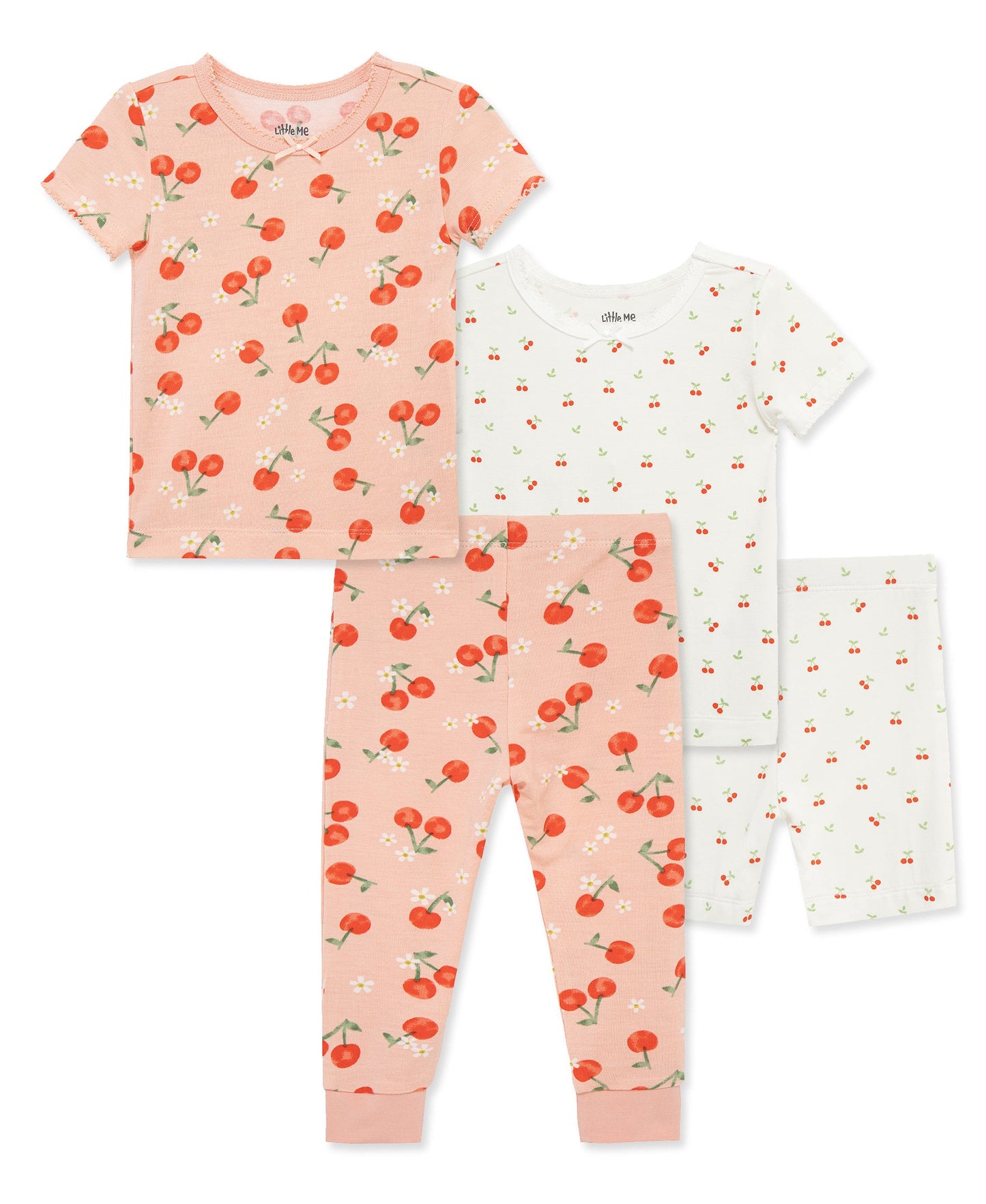 Cherry 4-Piece Pajama Set (2T-4T)