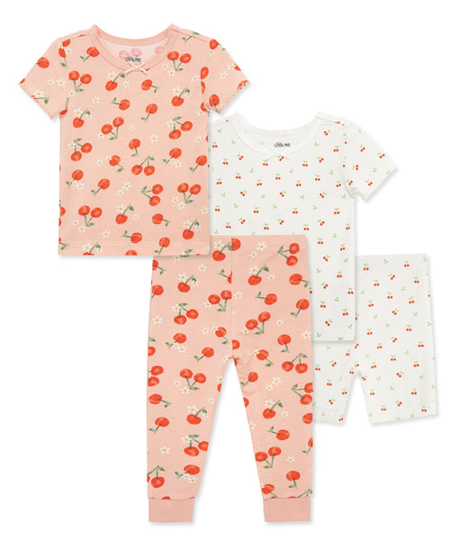 Cherry 4-Piece Pajama Set (2T-4T)