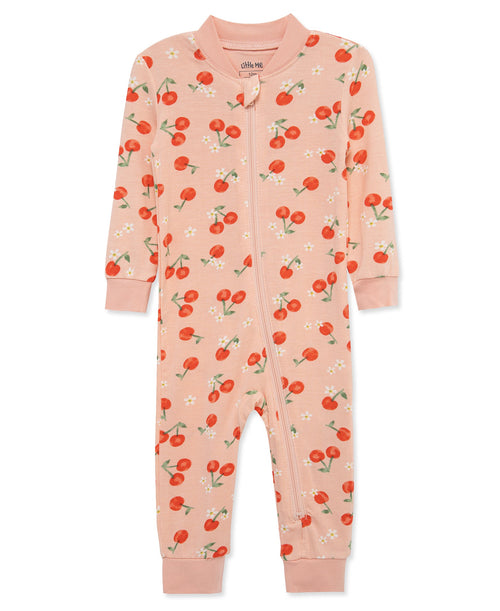 Cherry Zip Front One-PIece