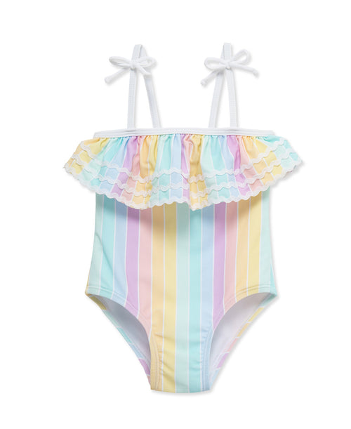 Multi Stripe 1-Piece Swimsuit (2T-4T)