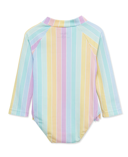 Multi Stripe 1-Piece Rashguard Suit (2T-4T)