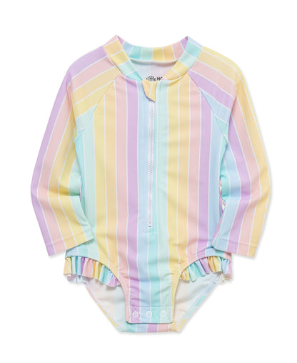 Multi Stripe 1-Piece Rashguard Suit (2T-4T)