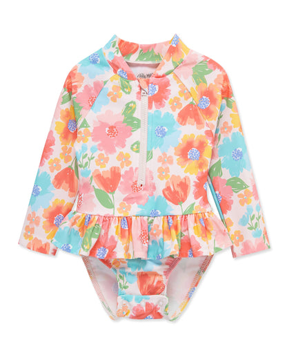 Multi Floral 1-Piece Rashguard Suit (2T-4T)