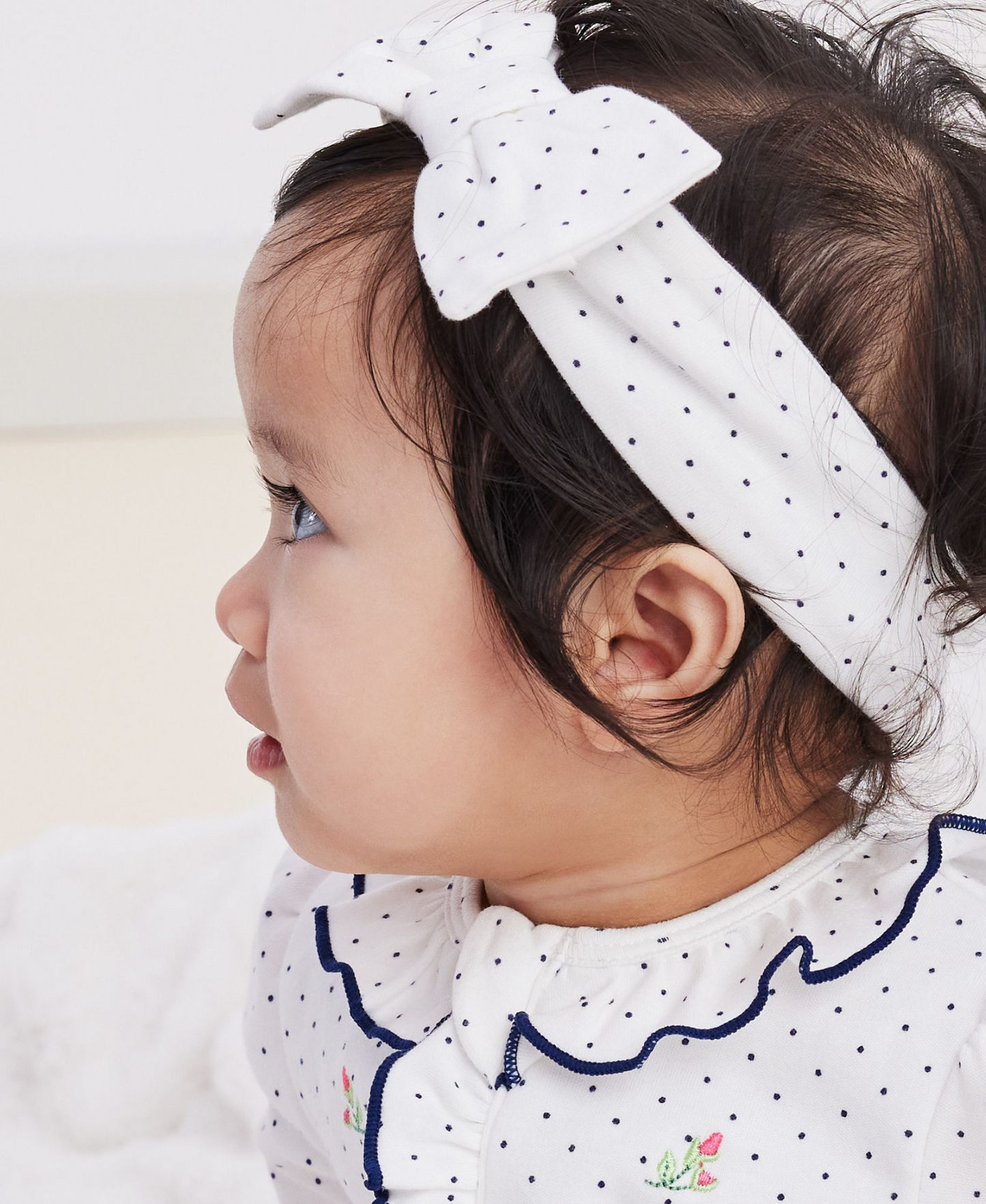 Rosebud 2-Way-Zip Footed One-Piece and Headband