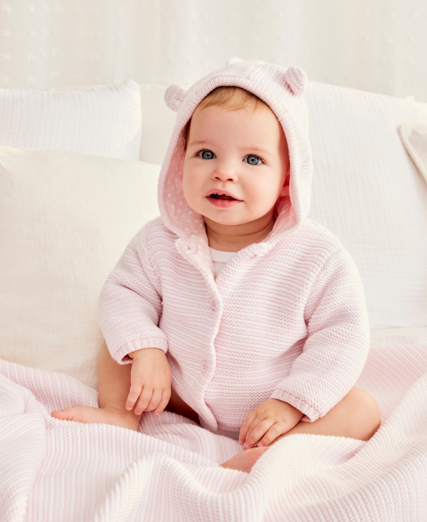 Pink Textured Receiving Blanket